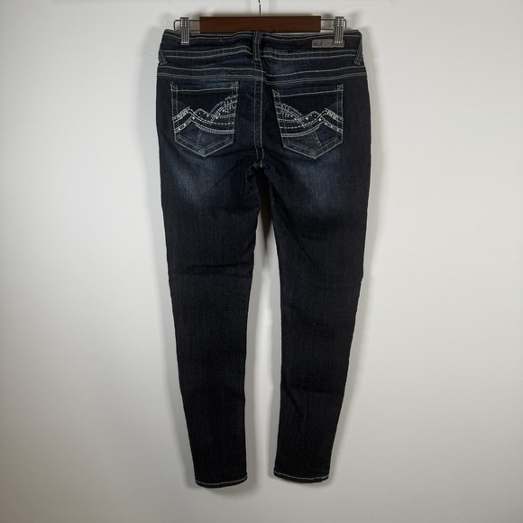 Wall Flower Blue Jeans Juniors Size 7 Factory Distressed Embroidered Stretch‎ - Picture 7 of 7